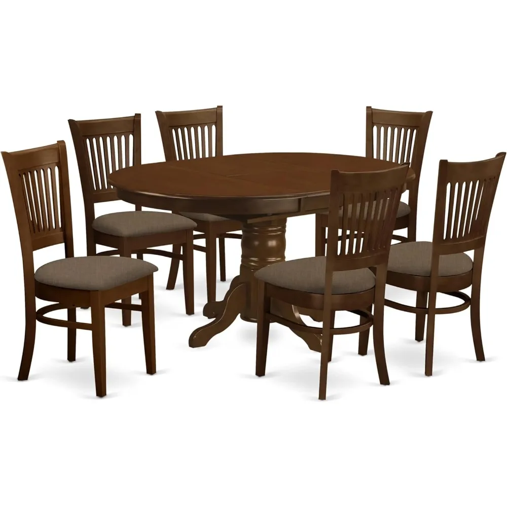7-Piece Oval Dining Table & Chairs Set 1