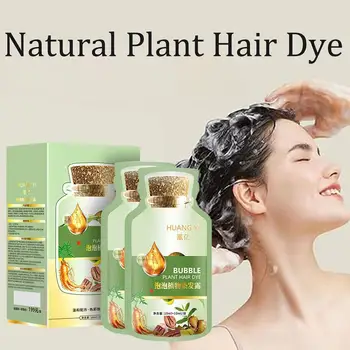 Champú para teñir el cabello con burbujas de plantas naturales