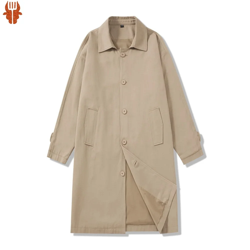 

Trench Coat Men Lightweight Spring and Autumn Thin Overcoat High Street Japan Style Long Jackets Fashion Clothing 2024