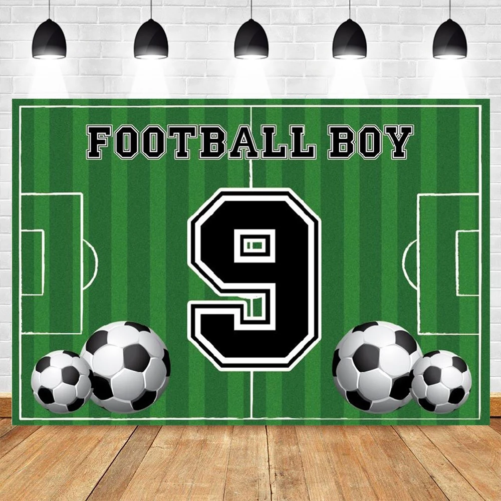 Football Photo Backdrop for Birthday Party Boy Real Madrid Stadium Grassland Football Field Decor Banner