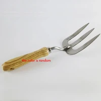 Garden Tools Stainless Steel Hand Fork with Wooden Handle Traditional Handheld Digging Fork for Planting Flowers & Vegetables 1