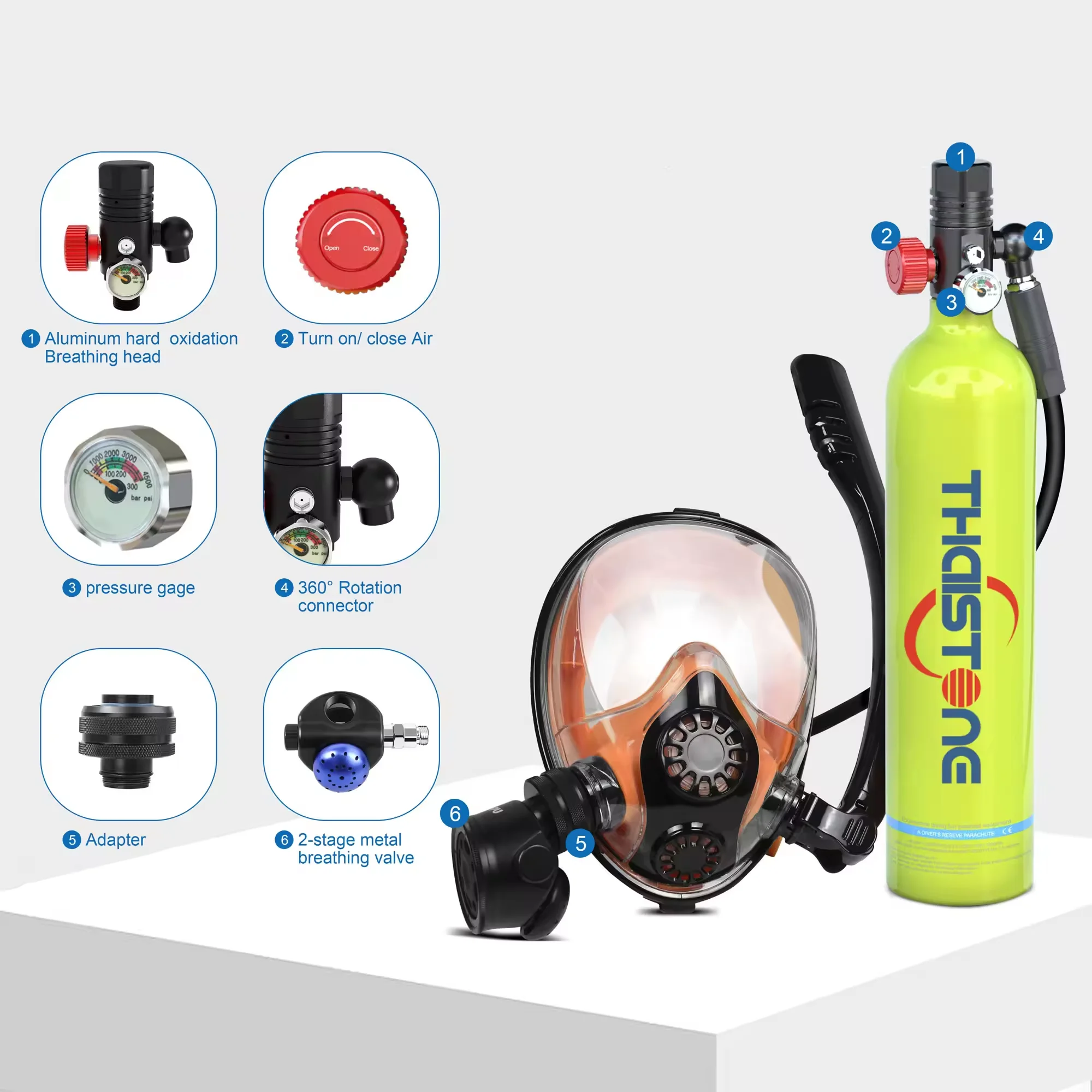 Thaistone 1L Scuba Diving Equipment Snorkeling Oxygen