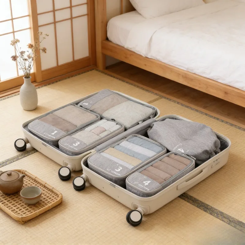 4-Piece Travel Packing Cubes Set - Luggage Organizer Bags for Clothes and Accessories