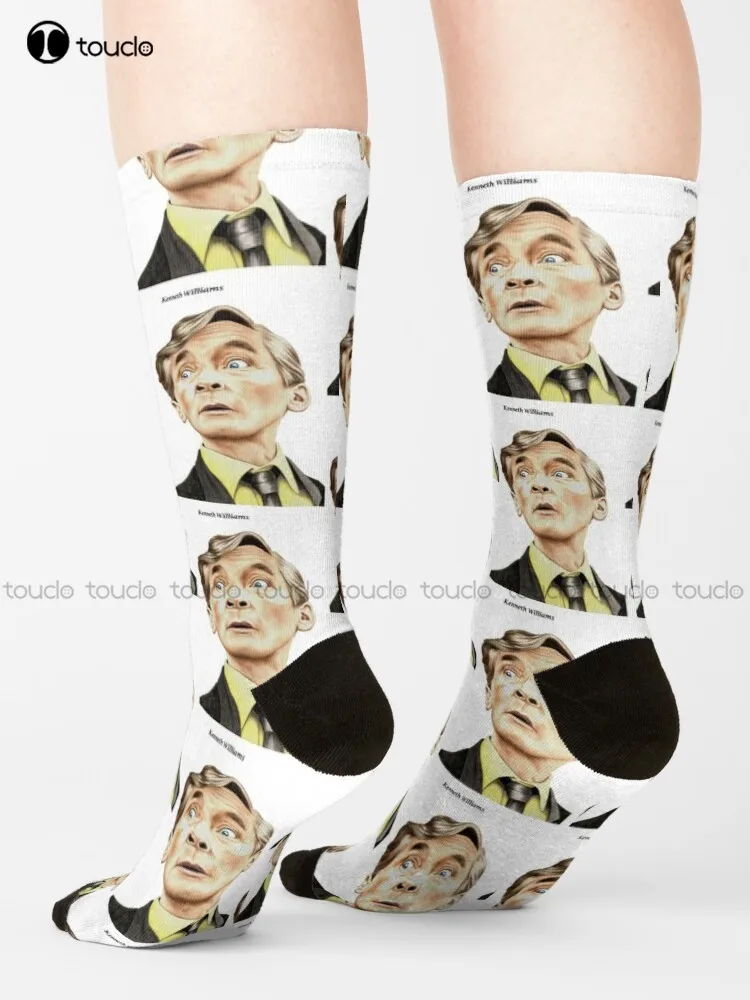 

Carry On Kenneth Socks Womens White Socks Cartoon Comfortable Best Girls Sports Street Skateboard Socks 360° Digital Print Retro