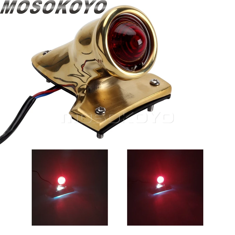 Motorcycle LED Red Rear Tail Brake Stop Light Lamp Retro Taillight