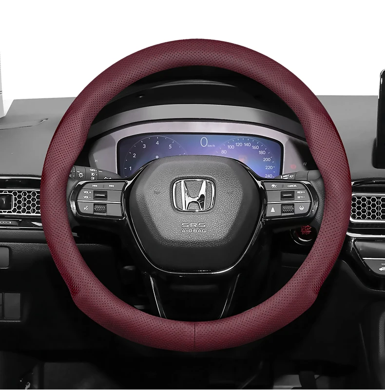 Für Honda 35–36,5 cm runder Lenkradbezug, ultradünn, Mikrofaser-Leder, atmungsaktiv, City Civic Fit Jazz Life Integra Freed – Detail 17