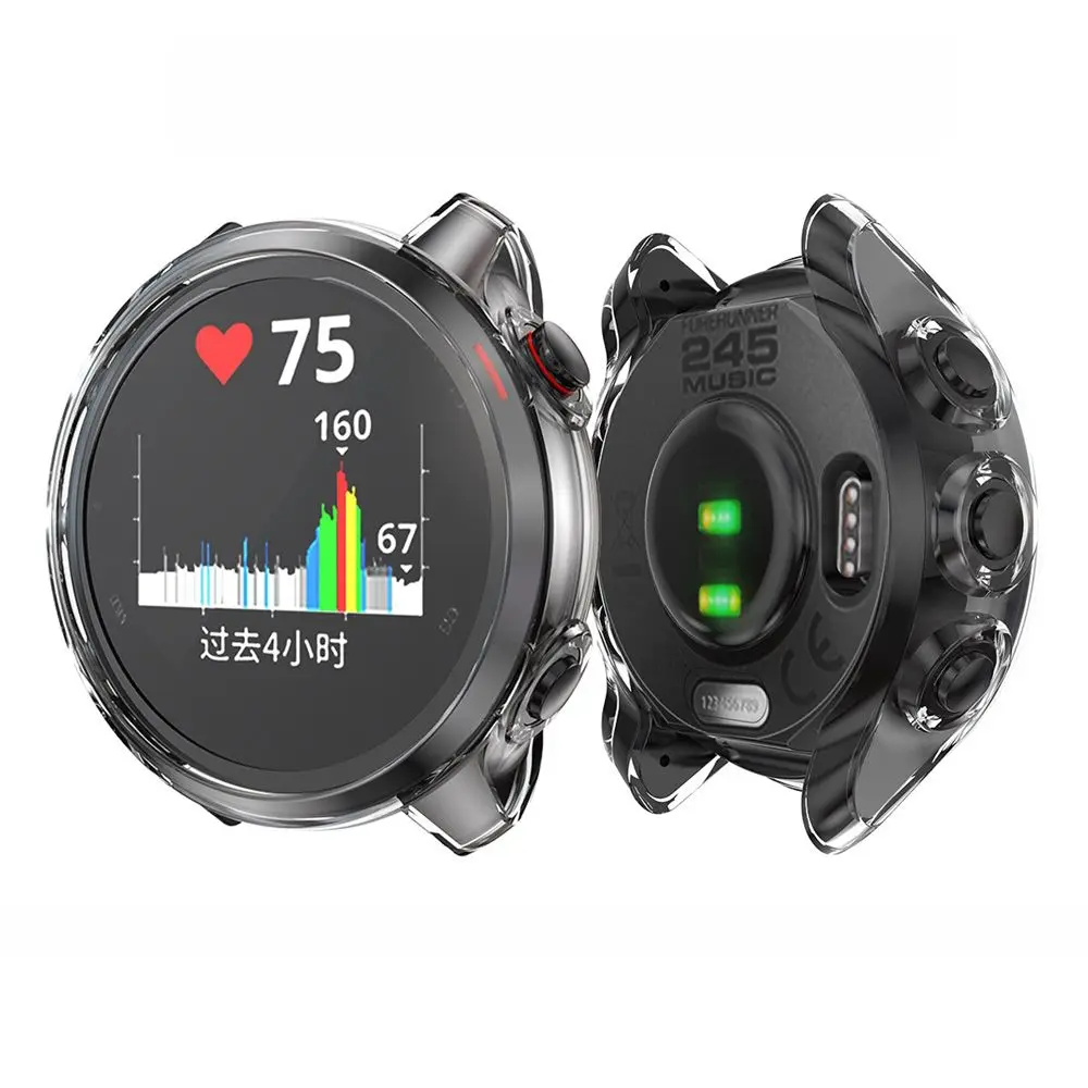 Watch Protective Case For Garmin Forerunner 245 / 245M Soft TPU Screen Protector Cover