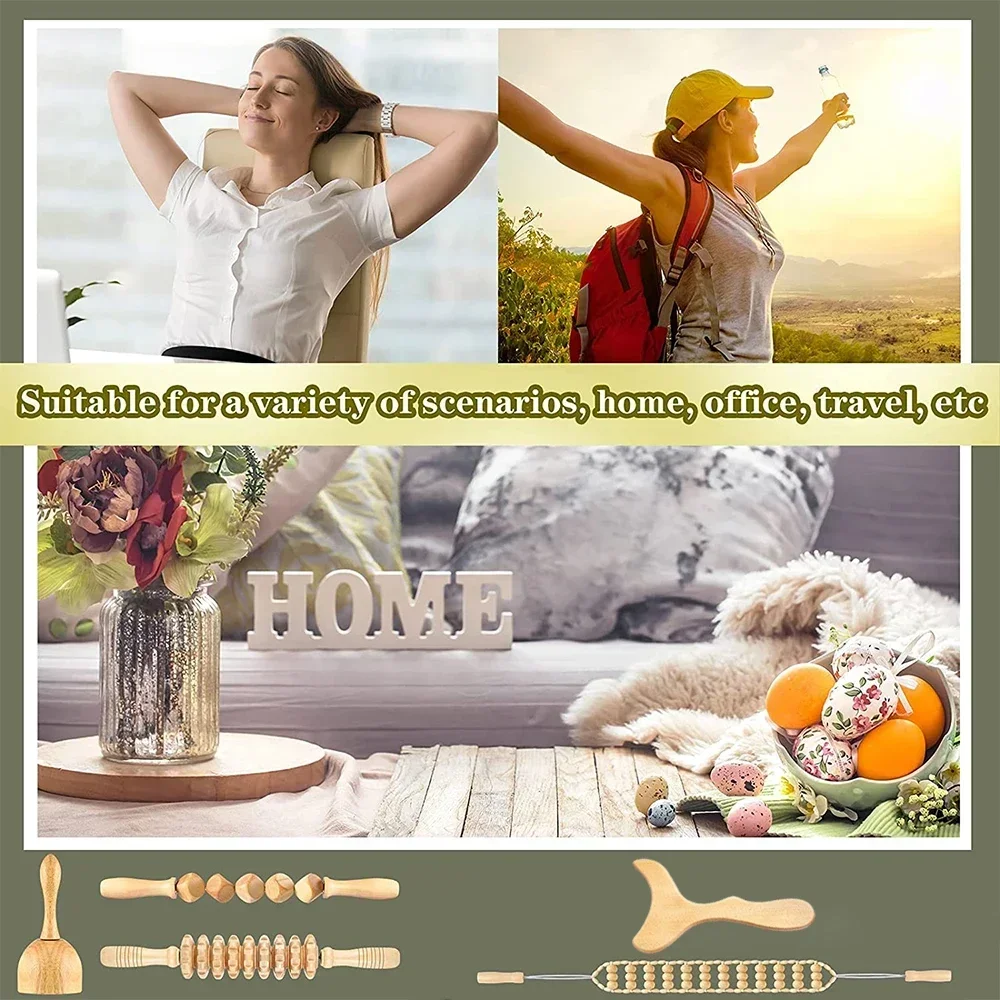 Outils de thérapie par le bois Guasha Outil anti-rouleau portatif pour massage de la cellulite Cube de massage en bois_voghion.com