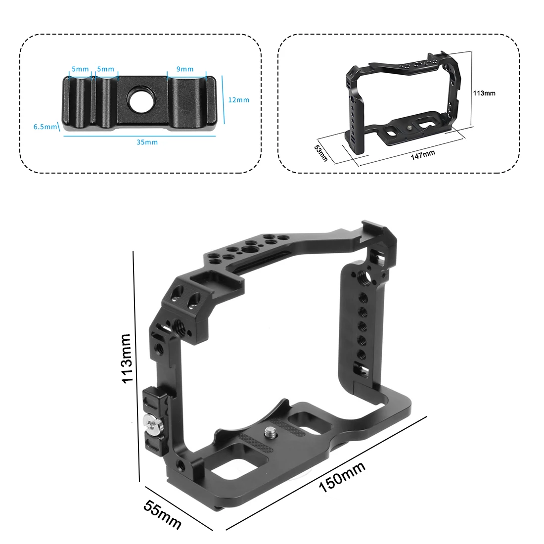 A7M4 A7R4 Camera Full Cage Rig Handle Grip Arca-style Cold Shoe Mount ARRI Locat