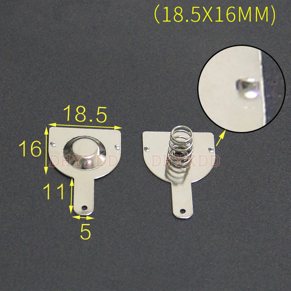 50 쌍 (100 개) 18650 배터리 팩 16MM * 18.5MM 스프링 접촉 조각 배터리 상자 양극 및 음극 단극 배터리