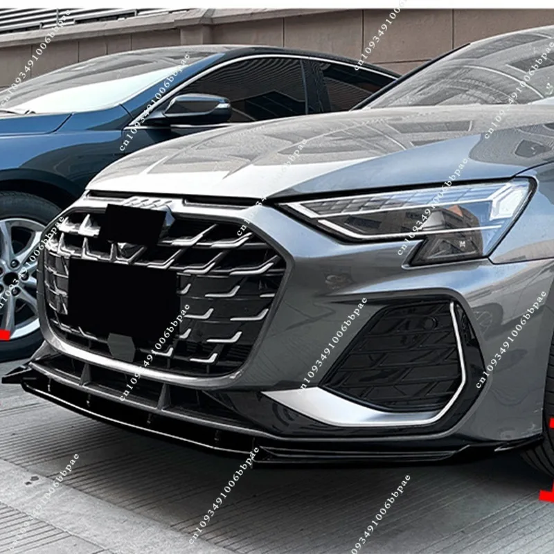 For Audi A3 A4 S3 S4 Carbon Front Bumper Lip Splitter Spoiler Body Kit Black Red | UK - View #4