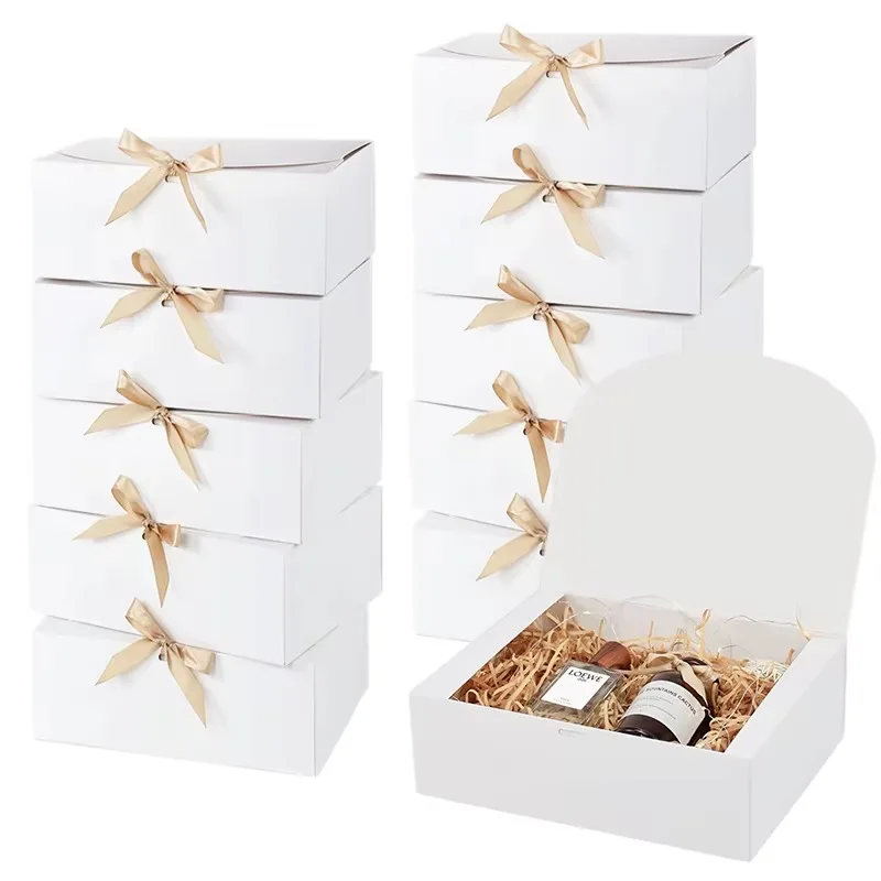 5Pcs Paper Gift Boxes with Lids, Foldable Bridesmaid Proposal Boxes with Ribbon, Elegan... - SKU FBR01019 - UGI Packaging