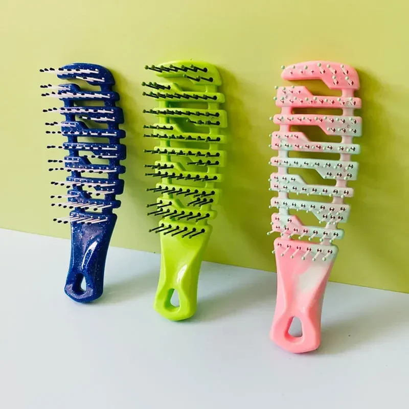 

New Scalp Massage Comb Gradient Hollow Out Hair Brush Hair Styling Wet Dry Curly Hair Fast Blow Drying Hairdressing Care Tools
