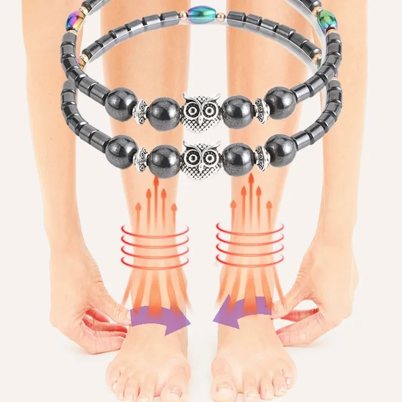 Ankle Chains Molded Slimming Magnetic Therapy Health Magnet Ankle Chains Relieve Fatigue Weight Loss Magnet Anklets Natural Stones Bracelets