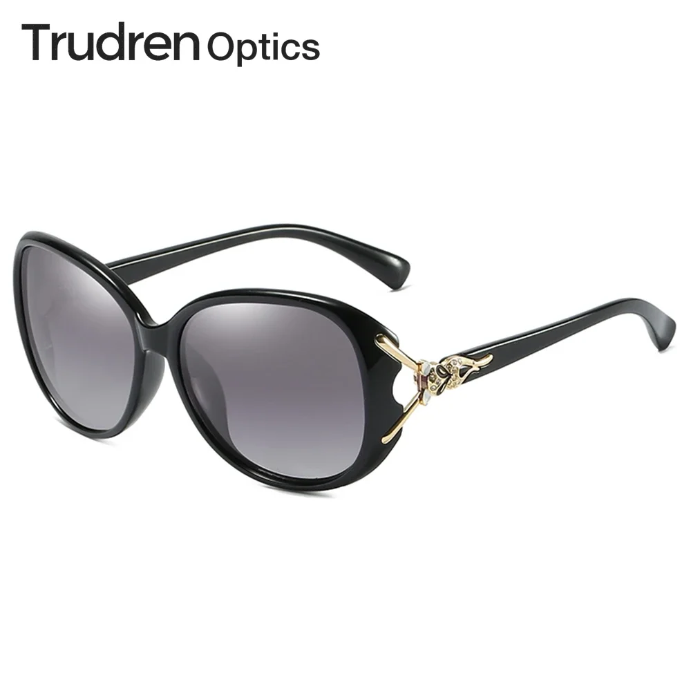 

Trudren Womens Retro Oval Sunglasses Gradient Polarized Lens Luxury Brand for Ladies Sunglass Fox Head Fork Sun Glasses 2268