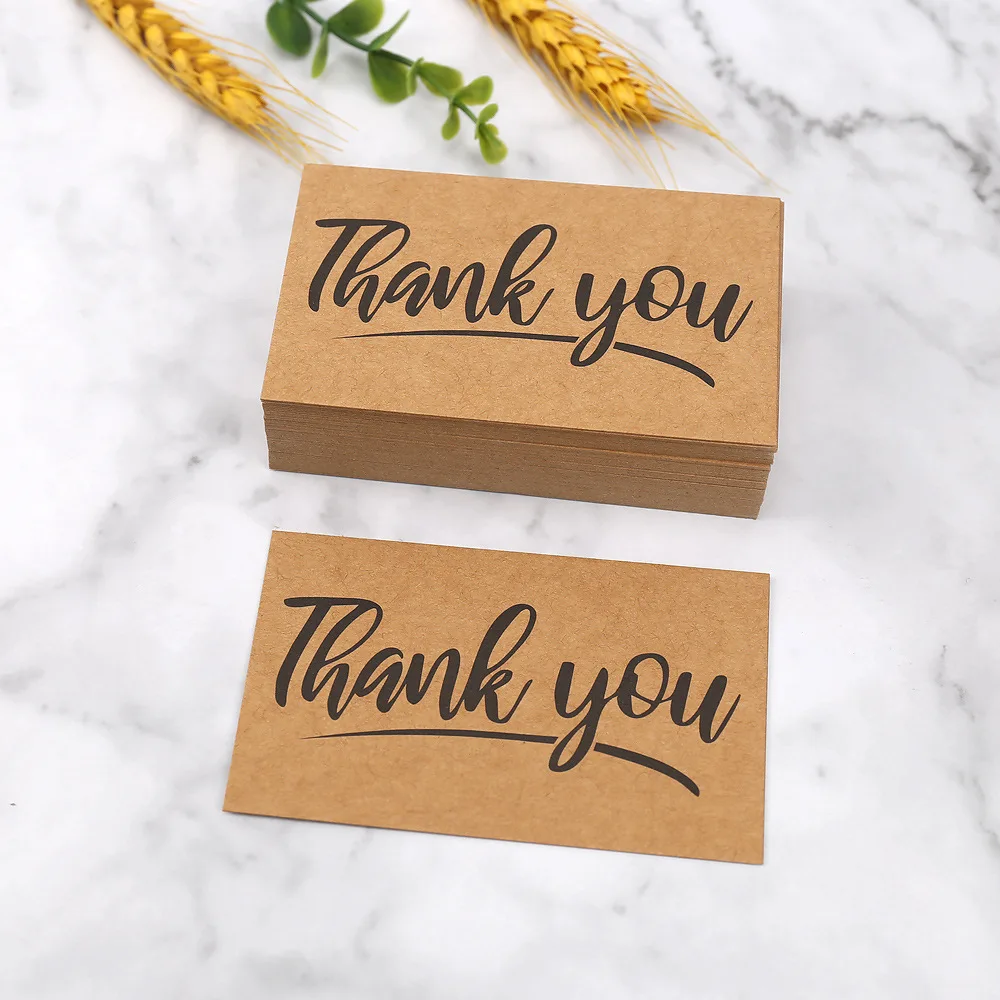 50PCS Kraft Paper Thank You Cards – Blank Greeting Cards for Kids Birthday, Baby Shower... - SKU BGC02113 - UGI Packaging