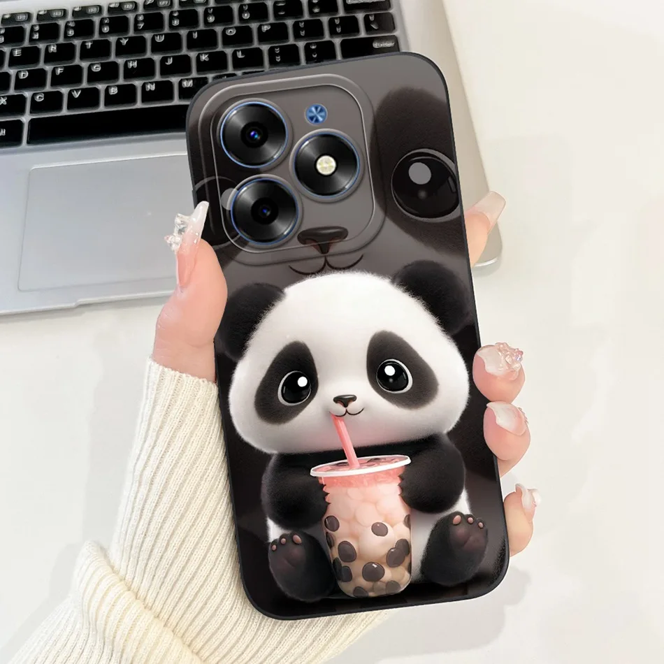 Cute Panda Rabbit Cartoon Soft Silicone Lens Protective Bumper Phone Case