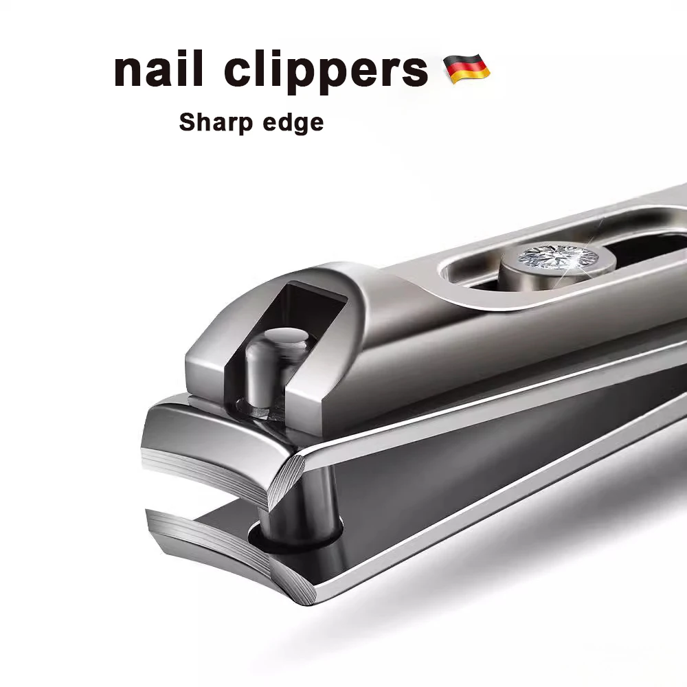 Nail clippers Diagonal nail clippers Titanium steel nail large furrow manicure tool anti-splash idea gift 1Pcs