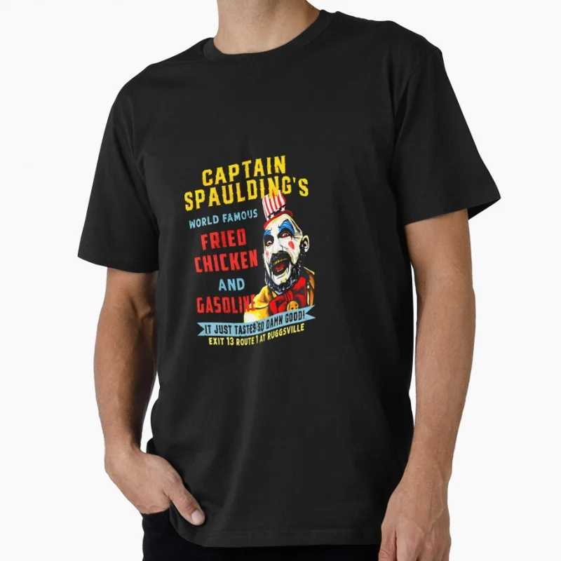 Captain Spaulding Fried Chicken house of 1000 corpses The Devil's Rejects Scary Halloween Gift t shirt Large size Tops
