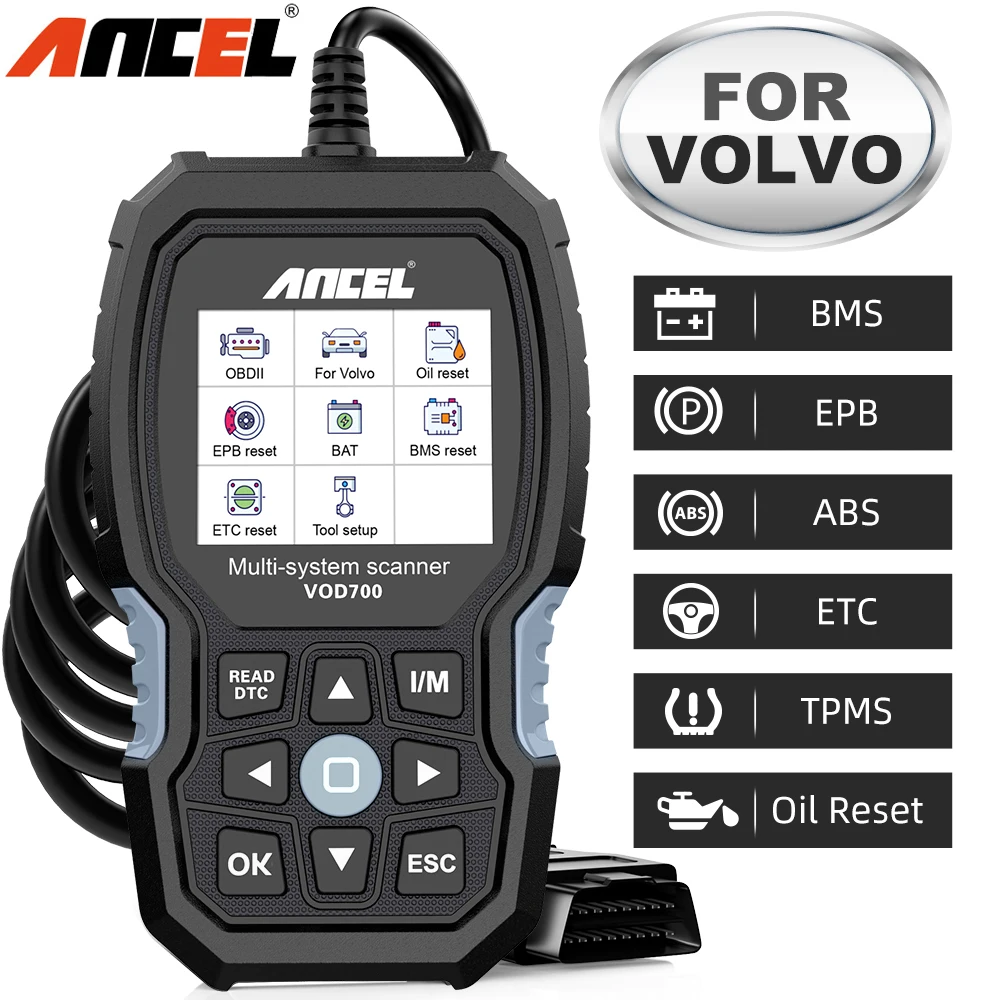 Ancel vod700 obd2 automotive scanner all system code reader epb abs oil