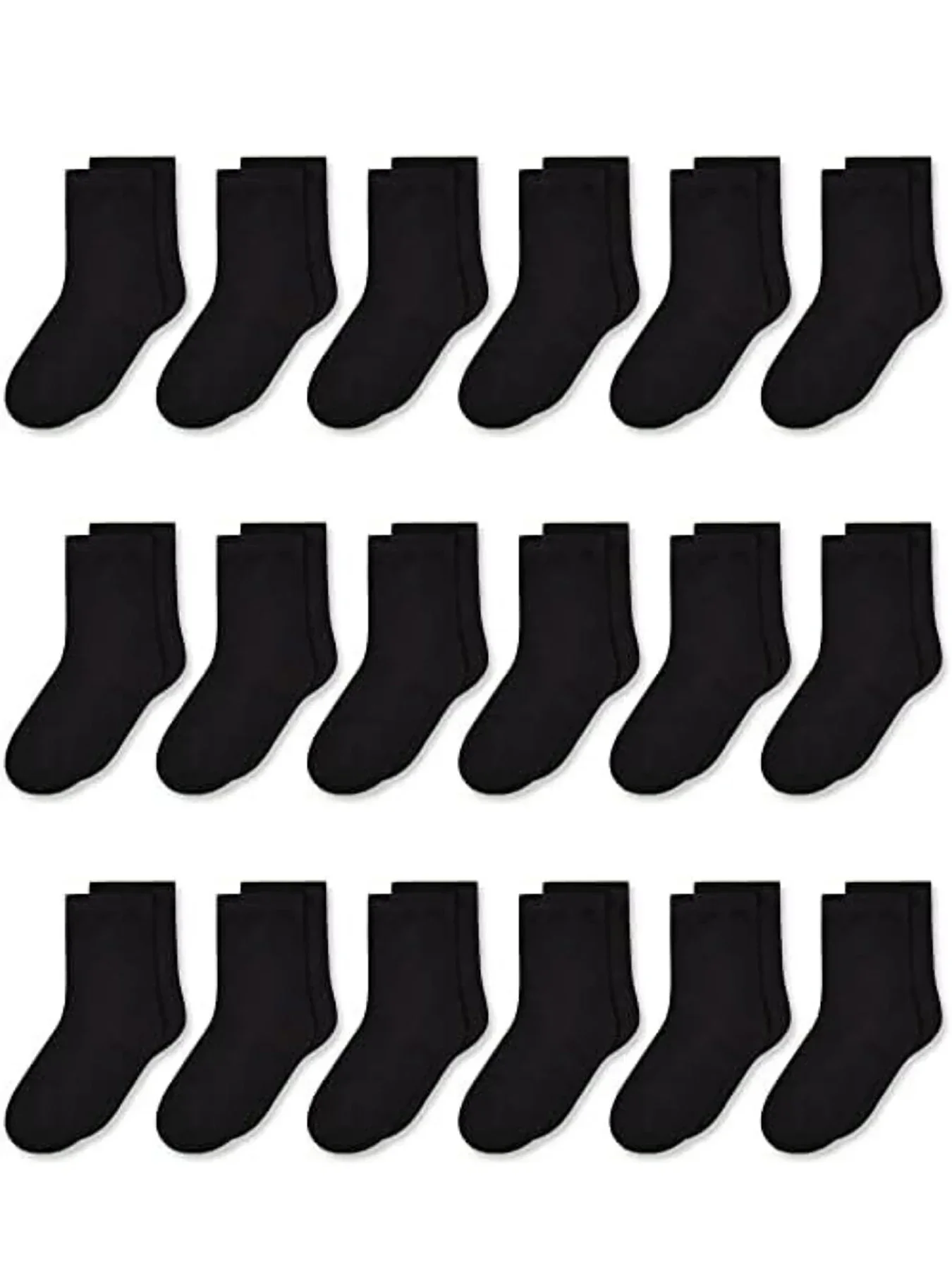 18 Pairs Kids Athletic Crew Socks – Soft Mid-Calf Multipack for Boys & Girls (1–14 Years) 1