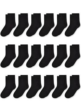 18 Pairs Kids Athletic Crew Socks – Soft Mid-Calf Multipack for Boys & Girls (1–14 Years) 1