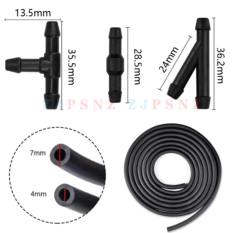 Windshield Washer Tube Splitters, Hose, and Windshield Jets 2