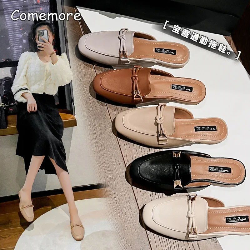 Comemore-Zapatillas cómodas y elegantes para mujer, chanclas planas para uso exterior, 2023
