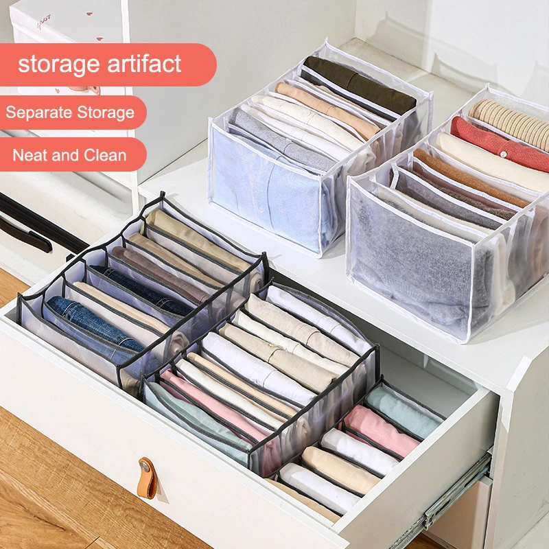 

Dormitory closet organizer for socks home separated underwear storage box 7 grids bra organizer foldable drawer organizer