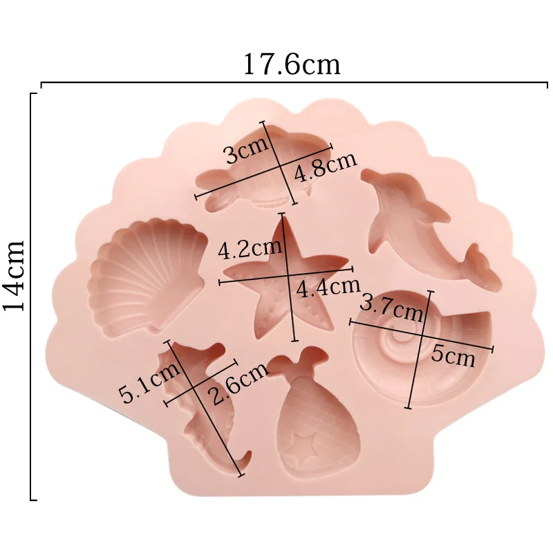 Unter Die Meer Silikon Schokolade Form Ocean Marine Tier Dolphin Meerjungfrau Schwanz Seife Form Kuchen Dekorieren Werkzeuge Cupcake Topper – Detail 1