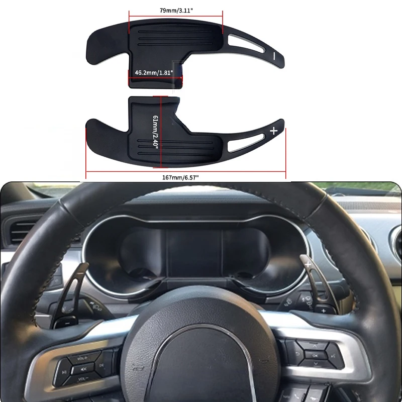 

1 Pair Aluminum Car Steering Wheel Shift Paddle Shifter Gear Extension For Ford Mustang 2015 2016 2017 2018 2019 Accessories