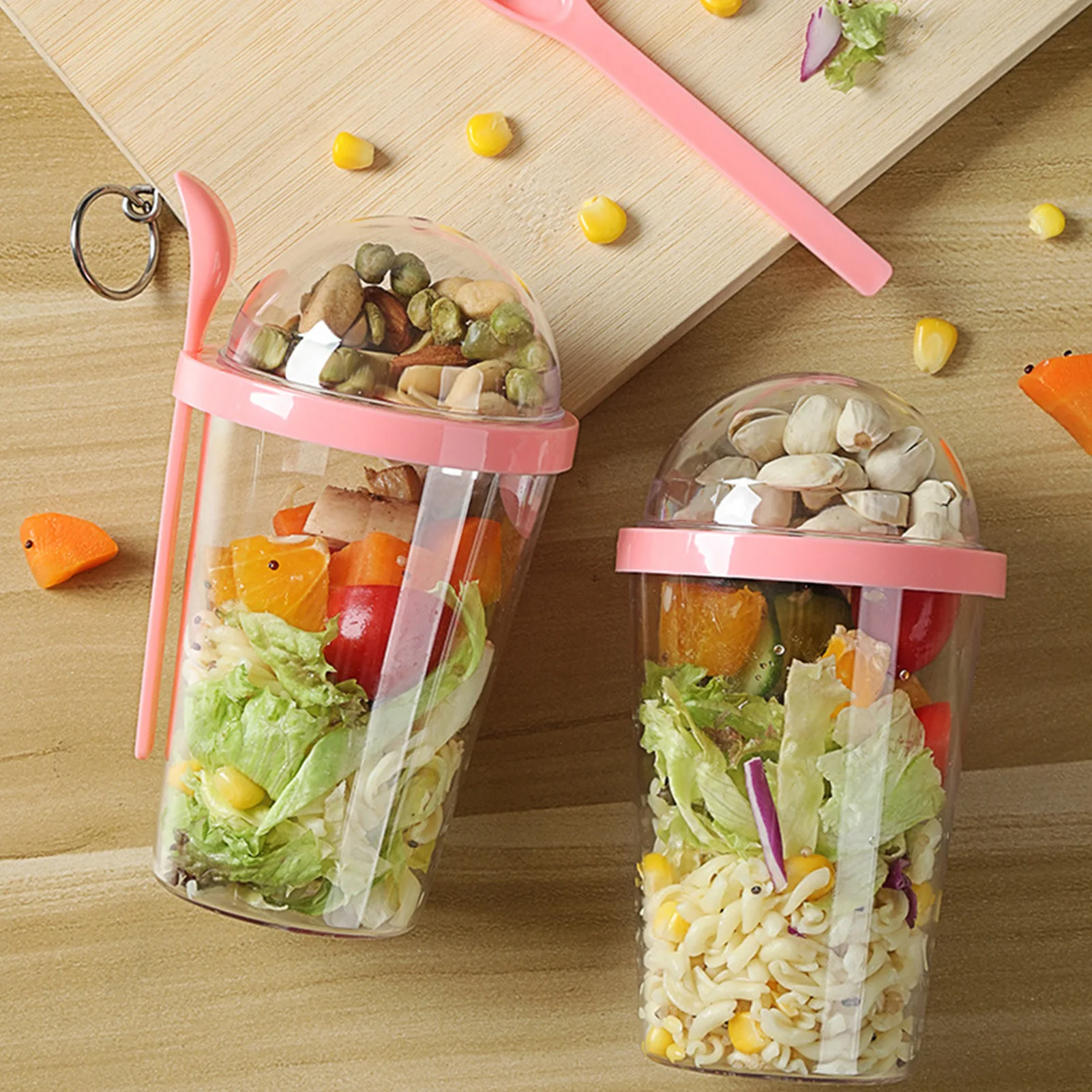 400ml Salad Meal Shaker Cup Easy Carry Portable Fresh Salad Shaker Container  Overnight Oats Container Sky Blue 