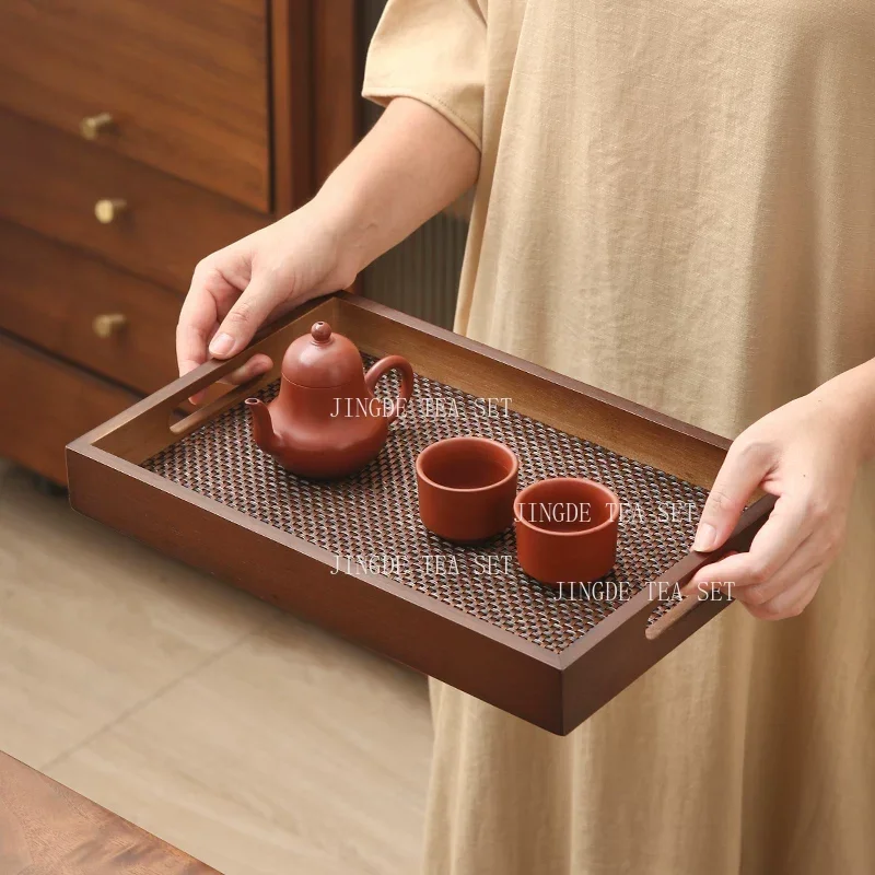 Chinese Style Tea Tray Natural Bamboo Dry Bubble Tea Table Home Kung Fu Tea Set Bamboo Tray
