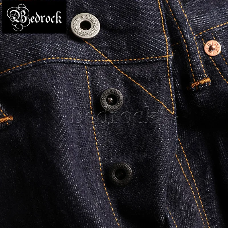 12oz one washed red line denim raw cattle jeans summer thin dark blue skinny jeans men's pencil pants button fly slim trousers
