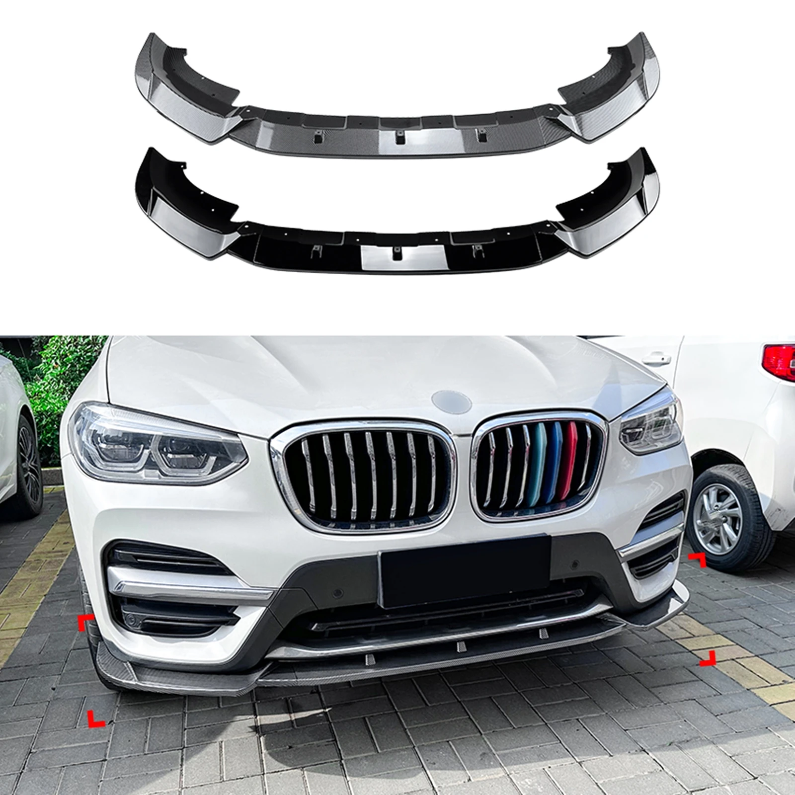 

Передний спойлер бампера, нижняя защитная пластина, сплиттер, лезвие для BMW X3 X4 G01 G02 2018 2019 2020 2021