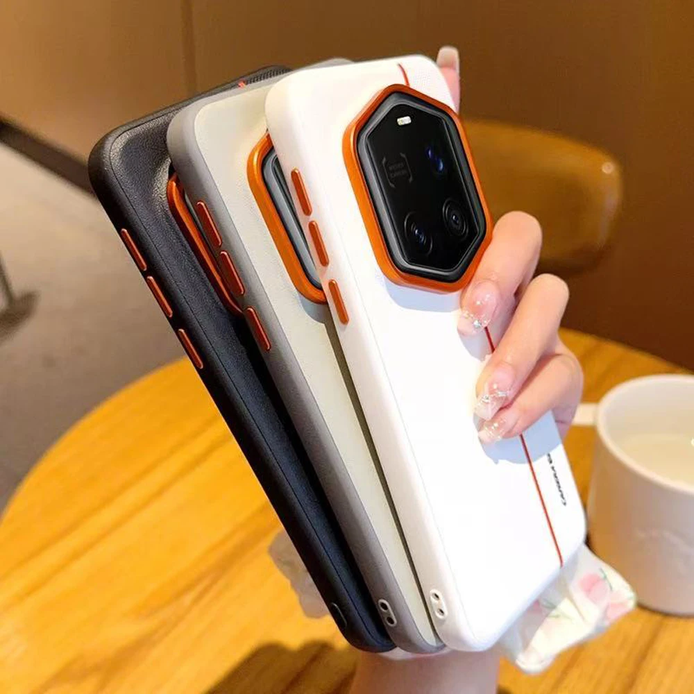 Enhanced PU Leather Shockproof Bumper Case with Colored Splicing Design