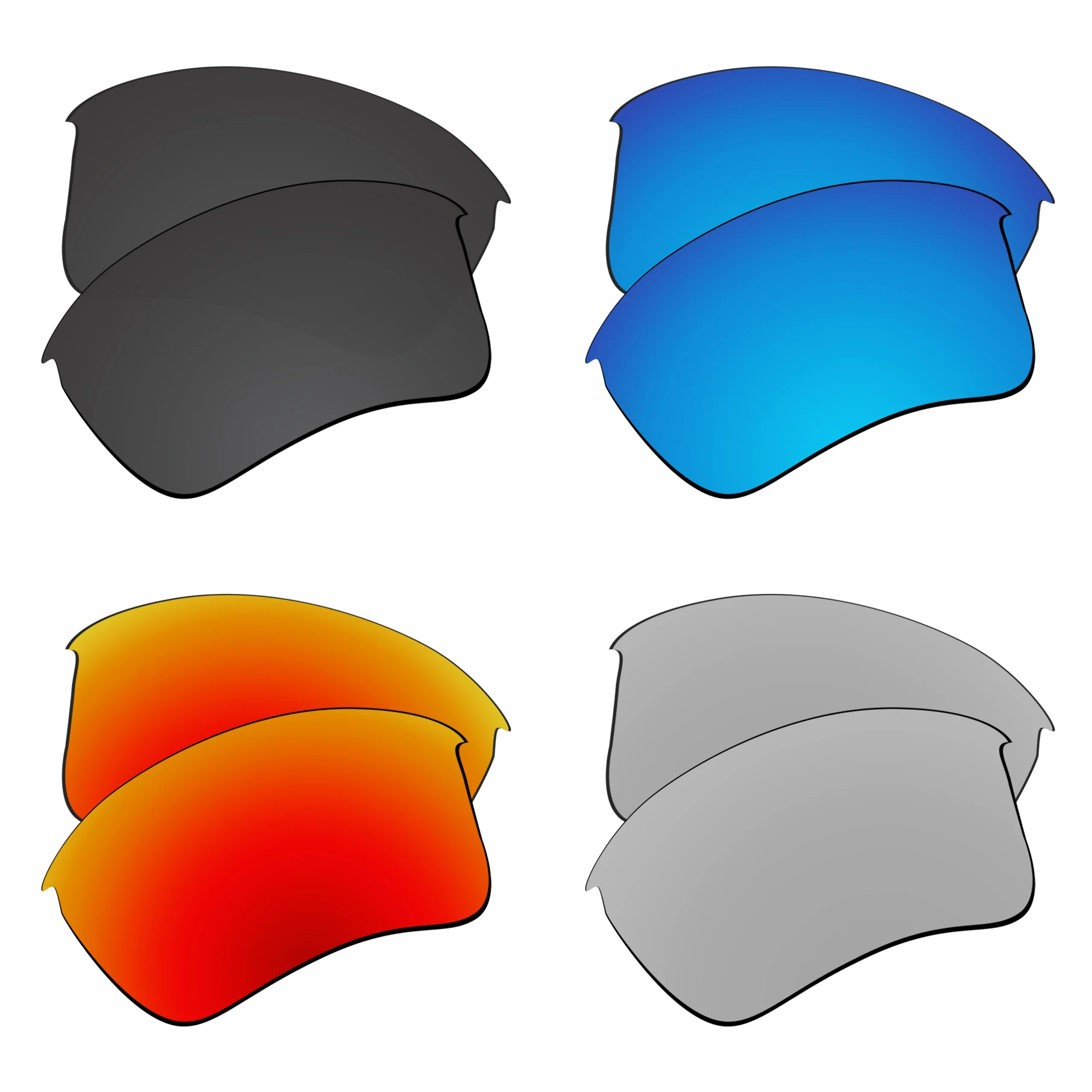 SNARK Polarized Replacement Lenses for Oakley Flak Jacket XLJ Asian Fit