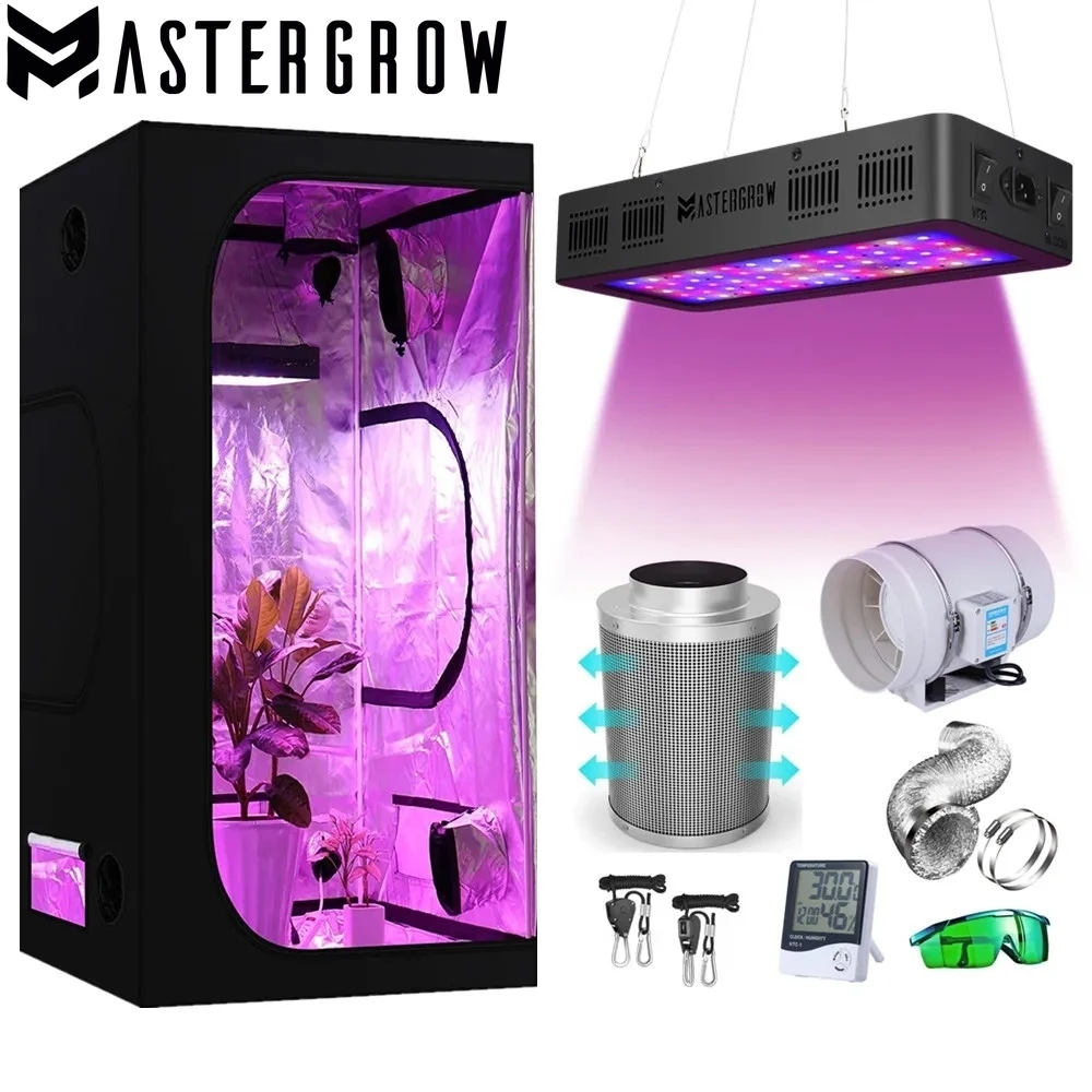 ชุดปลูกพืชในร่มครบชุด พร้อมไฟปลูก LED 2000W + ชุดกรองคาร์บอนขนาด 4/5/6 นิ้ว กล่องปลูกหลายขนาดสำหรับระบบปลูกพืชไร้ดิน 1