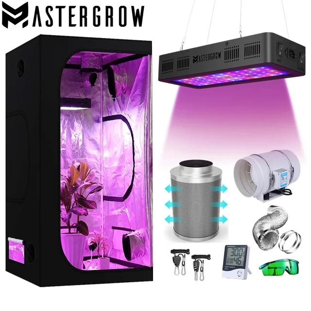 ชุดปลูกพืชในร่มครบชุด พร้อมไฟปลูก LED 2000W + ชุดกรองคาร์บอนขนาด 4/5/6 นิ้ว กล่องปลูกหลายขนาดสำหรับระบบปลูกพืชไร้ดิน 1