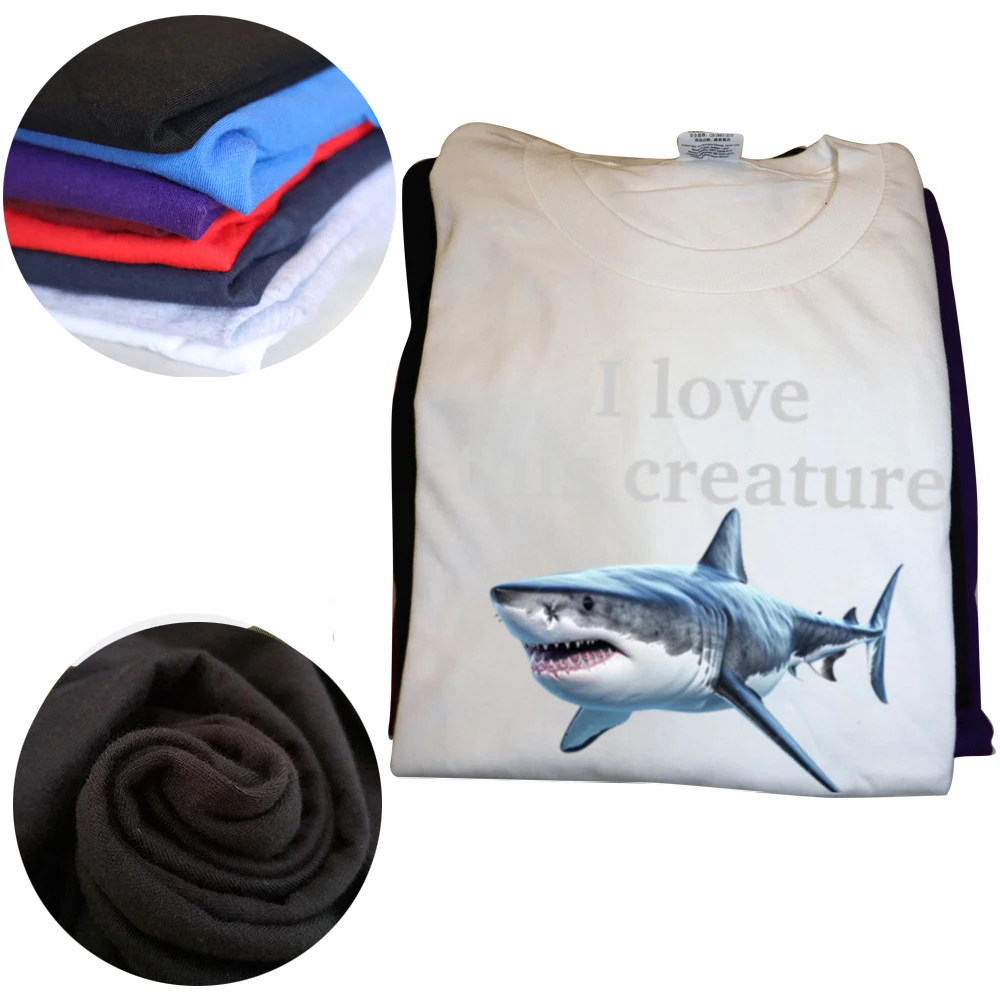 Ich liebe diese Kreatur die Shart Shark lustige Meme T-Shirts Männer Mode Kurzarm T-Shirts Baumwolle übergroße Kurzarm T-Shirt – Detail 3