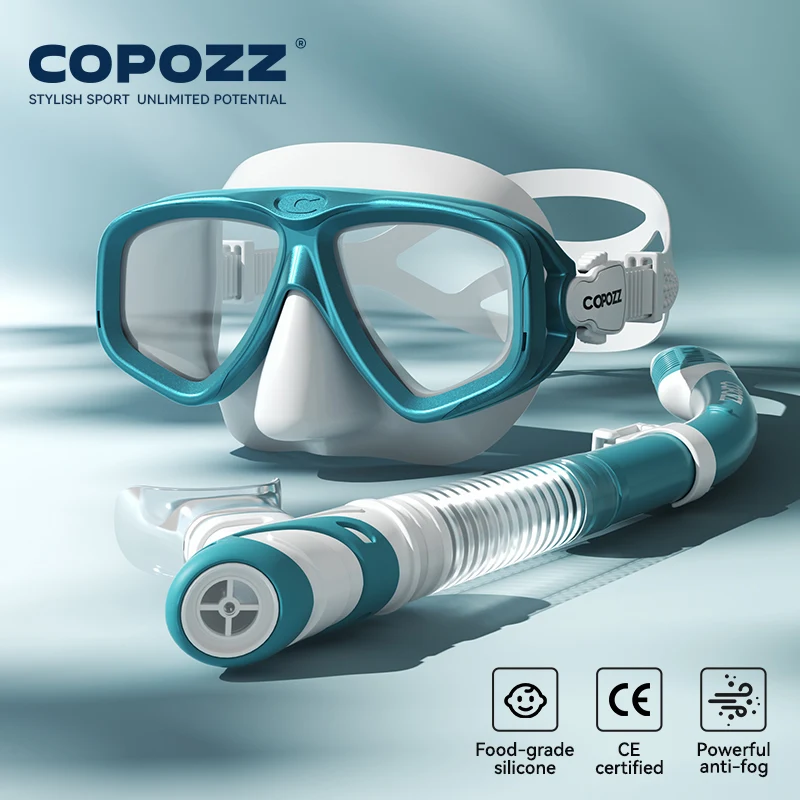 Premium Anti-Fog Snorkel and Diving Mask Set with Adjustable Strap