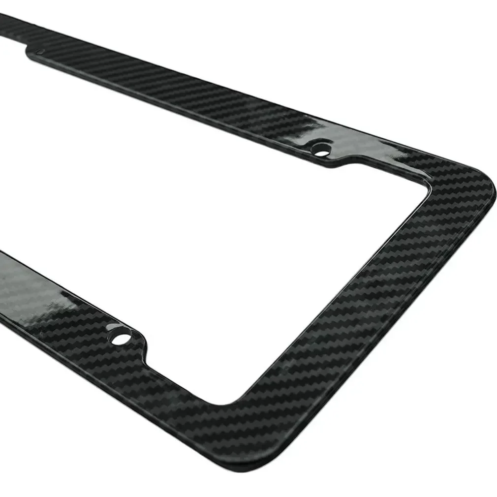1/2Pcs Carbon Fiber License Plate Frame Front and Rear License Plate Frames with Fasteners and Screws Universal Brackets