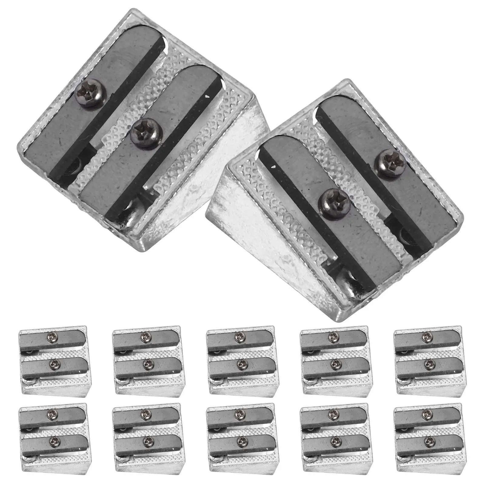 12Pcs 알루미늄 합금 수동 연필깎이 학교 사무실 예술가를 위한 소형 연필깎이..