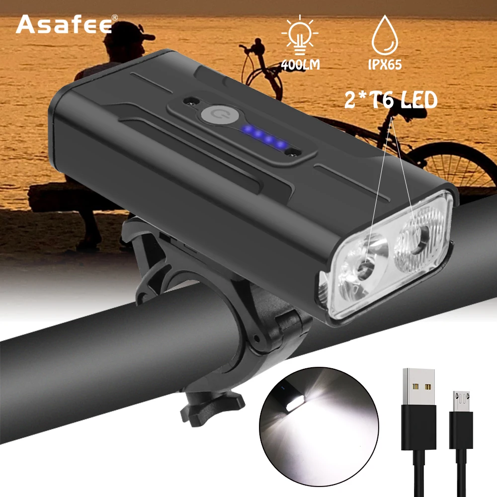 

Asafee Bicycle Light Charging Headlight Mountain Riding Light 18650 Lithium Battery Flashlight Light