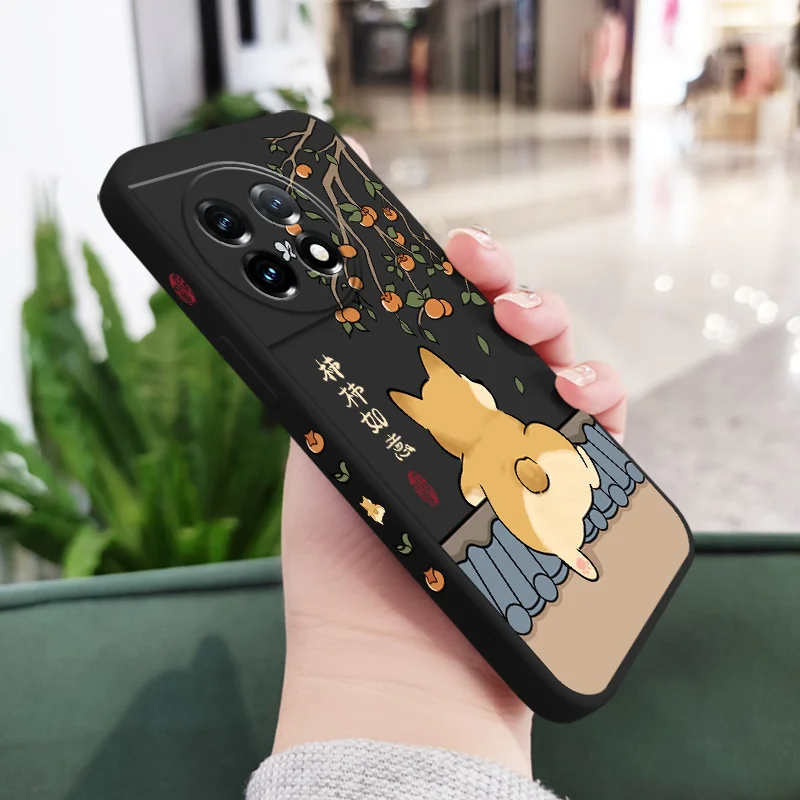 Adorable Animated Cat Liquid Silicone Phone Case