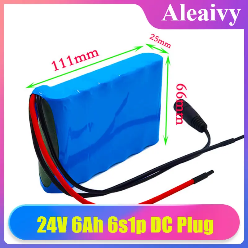 

24V 6Ah 6s1p scooter battery 18650 rechargeable lithium battery pack, suitable for 25.2V electric scooter electric bicycle+BMS