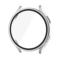 Premium Anti-Fall Bumper Case & Screen Protector for Galaxy Watch - All-PC Protection Kit (Silver)