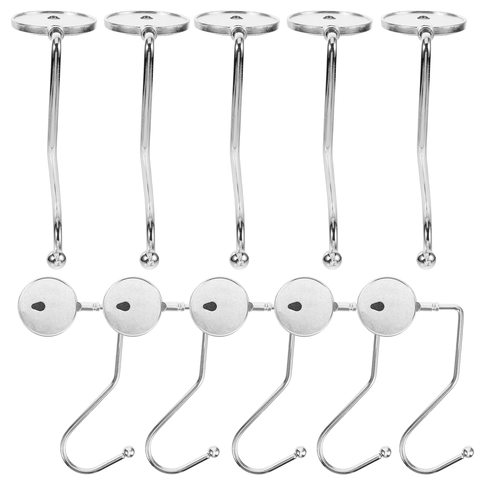 

10 Pcs Anti-skid Hook Bag Hanger Backpacks Office Purse Aluminum Alloy + Iron for Table Desk Student