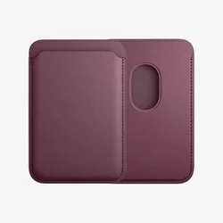 FineWoven Magnetic Leather Wallet Card Holder and Phone Stand (PURPLE)