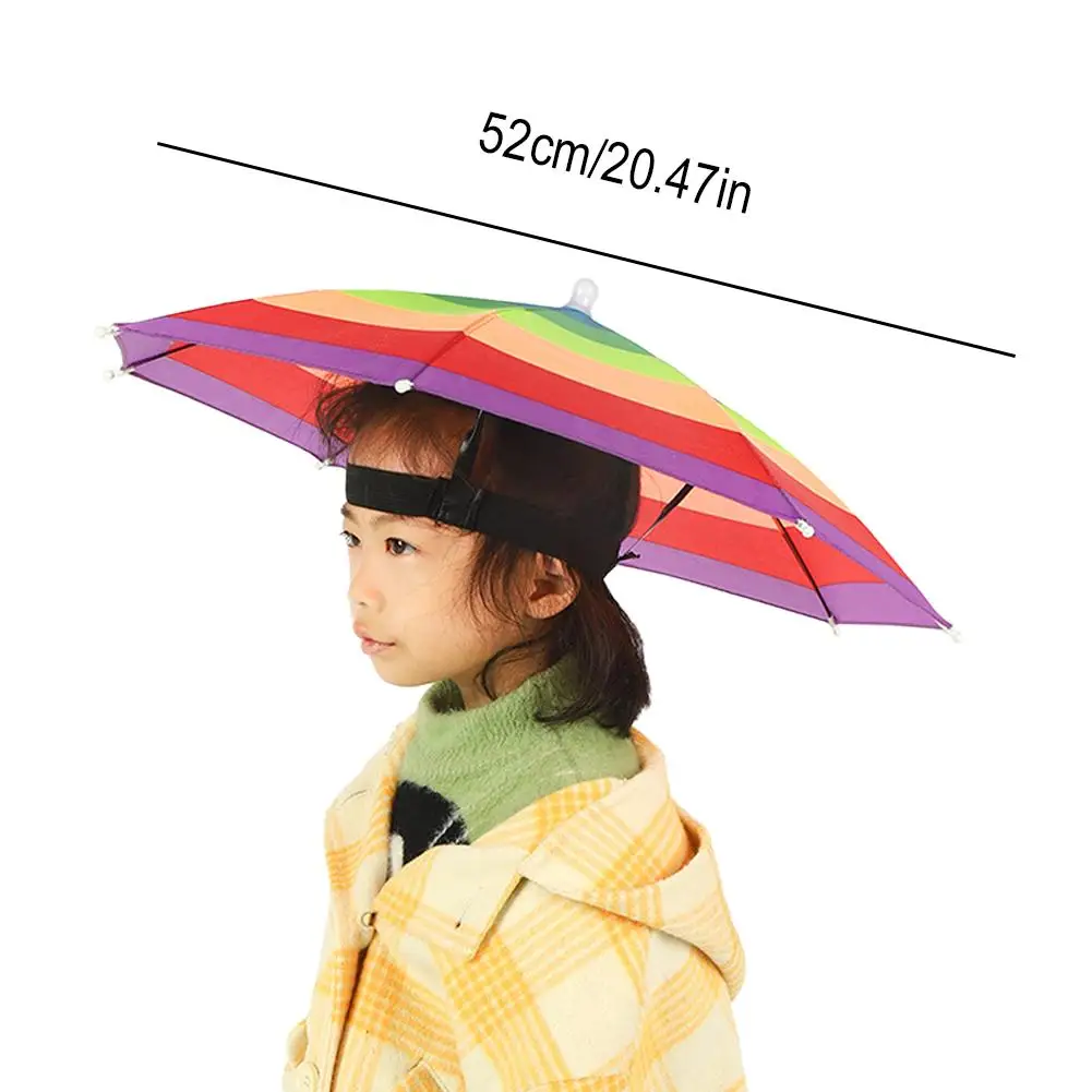 Fashion Umbrella Hat Outdoor Sunshade Folding Umbrella Rain Gear Portable Camping Beach Windproof Fishing Head Cap